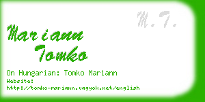 mariann tomko business card